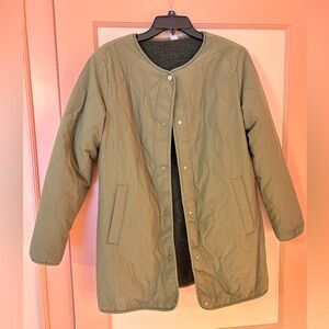 Green fleece-lined jacket